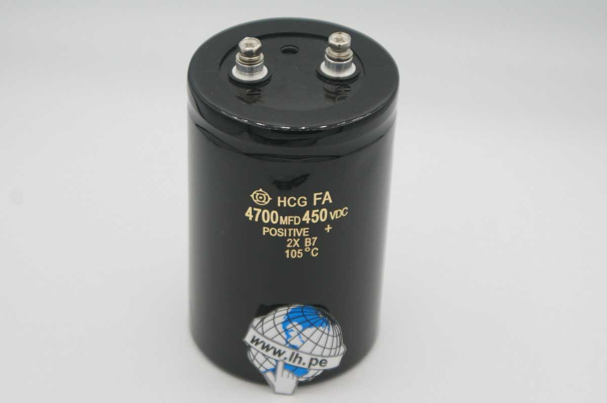 HCGF5A2W472Y             Condensador Aluminio electrolítico 4700uf 450V, Size: 77·130; 105°C